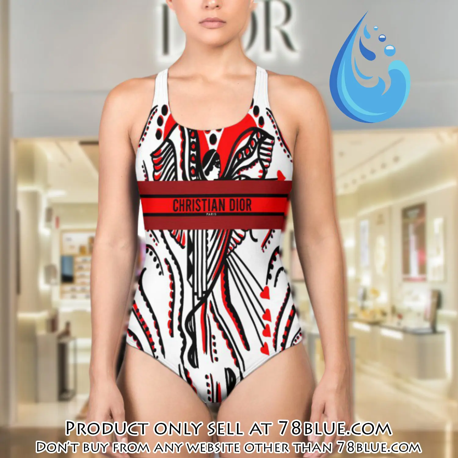 Christian dior swimwear beachwear one piece swimsuit osw1043 78b2010881